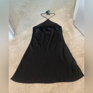 Black sleeveless mini dress